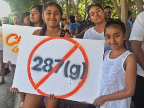 Protesters rally in Graham, North Carolina, against the anti-immigrant 287(g) program